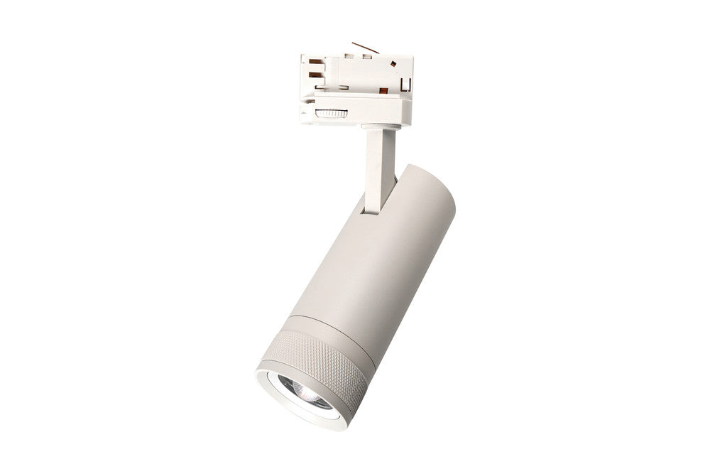 FOCUSPRO 15W WHITE LED SPOT LIGHT NON-DIMMABLE ZOOMABLE BEAM ANGLE 20-55 DEG TRACK MOUNTED 3 CIRCUIT 4000K 164MM CRI90 1050LM 86LM/W 220-240V - ILTSL014