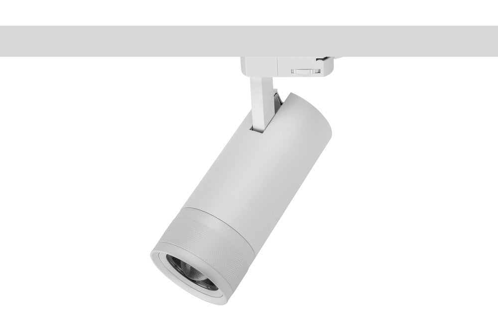 FOCUSPRO 24W WHITE LED SPOT LIGHT NON-DIMMABLE ZOOMABLE BEAM ANGLE 20-55 DEG TRACK MOUNTED 3 CIRCUIT 4000K 175MM CRI90 2128LM 88LM/W 220-240V - ILTSL015