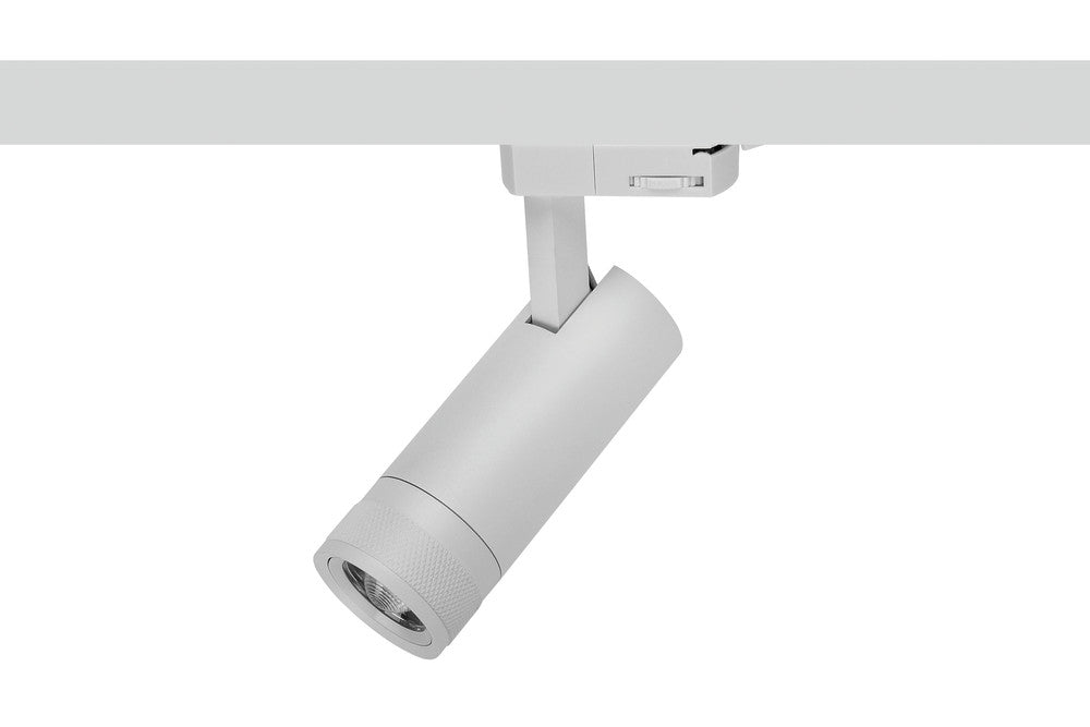 FOCUSPRO 8W WHITE LED SPOT LIGHT NON-DIMMABLE ZOOMABLE BEAM ANGLE 18-50 DEG TRACK MOUNTED 3 CIRCUIT 4000K 131MM CRI90 500LM 93LM/W 220-240V - ILTSL013