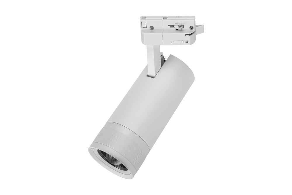 FOCUSPRO 24W WHITE LED SPOT LIGHT NON-DIMMABLE ZOOMABLE BEAM ANGLE 20-55 DEG TRACK MOUNTED 3 CIRCUIT 3000K 175MM CRI90 1750LM 88LM/W 220-240V - ILTSL011