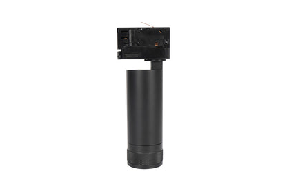FOCUSPRO 8W BLACK LED SPOT LIGHT NON-DIMMABLE ZOOMABLE BEAM ANGLE 18-50 DEG TRACK MOUNTED 3 CIRCUIT 4000K 131MM CRI90 500LM 93LM/W 220-240V - ILTSL005