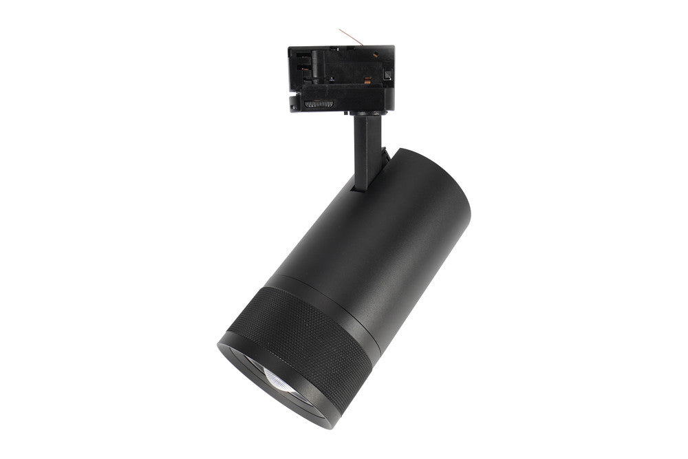 FOCUSPRO 32W BLACK LED SPOT LIGHT NON-DIMMABLE ZOOMABLE BEAM ANGLE 16-42 DEG TRACK MOUNTED 3 CIRCUIT 3000K 182MM CRI90 1958LM 80LM/W 220-240V - ILTSL004