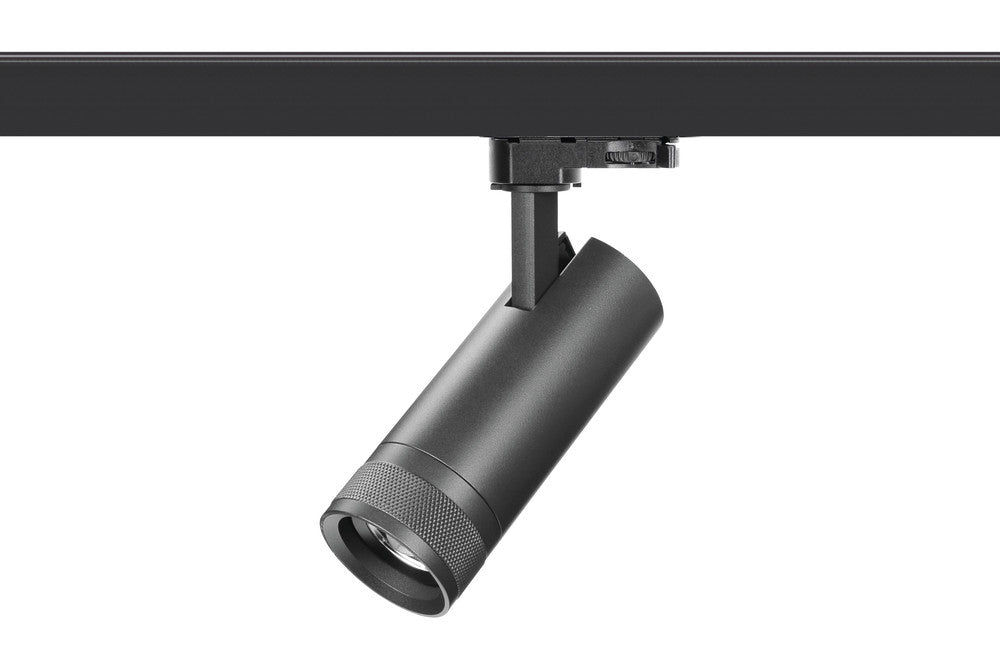 FOCUSPRO 15W BLACK LED SPOT LIGHT NON-DIMMABLE ZOOMABLE BEAM ANGLE 20-55 DEG TRACK MOUNTED 3 CIRCUIT 4000K 164MM CRI90 1050LM 86LM/W 220-240V - ILTSL006
