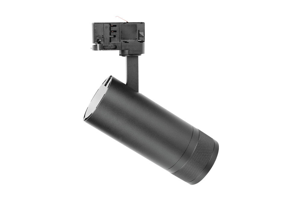 FOCUSPRO 24W BLACK LED SPOT LIGHT NON-DIMMABLE ZOOMABLE BEAM ANGLE 20-55 DEG TRACK MOUNTED 3 CIRCUIT 3000K 175MM CRI90 1750LM 88LM/W 220-240V - ILTSL003