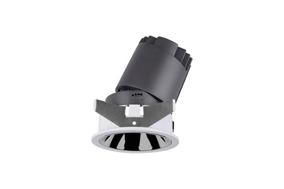ACCENTPRO LED DOWNLIGHT 36 DEG BEAM ANGLE 75MM CUTOUT 30 DEG TILTABLE 355 DEG ROTATABLE 8W 768LM 85LM/W 3000K CRI90 MIRROR SILVER ROUND 34VDC 200MA WITHOUT DRIVER - ILDL75P008