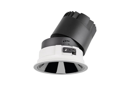 ACCENTPRO LED DOWNLIGHT 55 DEG BEAM ANGLE 95MM CUTOUT 30 DEG TILTABLE 355 DEG ROTATABLE 15W 1277LM 85LM/W 3000K CRI90 MIRROR SILVER ROUND 34VDC 350MA WITHOUT DRIVER - ILDL95P010