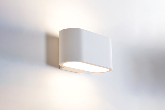 INDOOR DECORATIVE PAINTABLE GYPSUM CHANIA WALL LIGHT IP20 FOR 1 X G9 MAX 40W WHITE INTEGRAL - ILDEC004