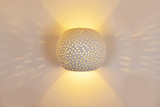 INDOOR DECORATIVE PAINTABLE GYPSUM KATERINI WALL LIGHT IP20 FOR 1 X G9 MAX 40W WHITE INTEGRAL - ILDEC003