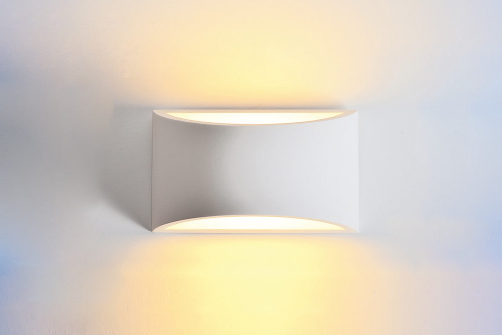 INDOOR DECORATIVE PAINTABLE GYPSUM GALATSI WALL LIGHT IP20 FOR 1 X G9 MAX 40W WHITE INTEGRAL - ILDEC013