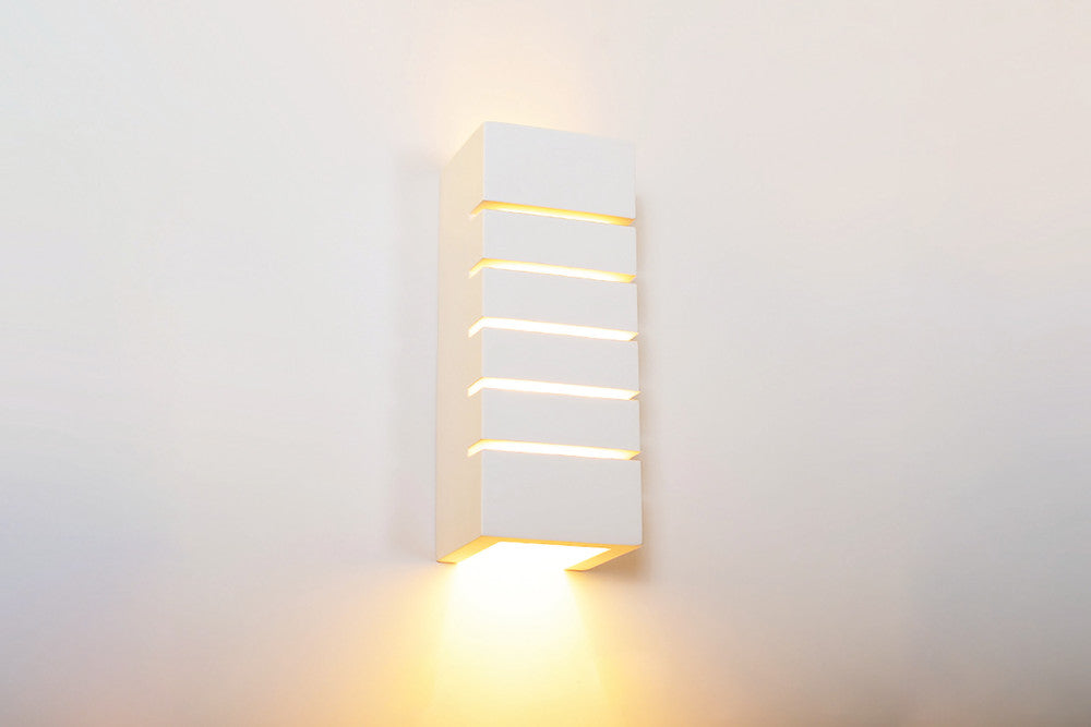 INDOOR DECORATIVE PAINTABLE GYPSUM RAFINA WALL LIGHT IP20 FOR 1 X E14 MAX 40W WHITE INTEGRAL - ILDEC010