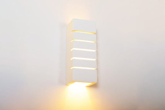 INDOOR DECORATIVE PAINTABLE GYPSUM RAFINA WALL LIGHT IP20 FOR 1 X E14 MAX 40W WHITE INTEGRAL - ILDEC010