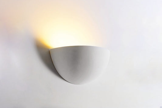 INDOOR DECORATIVE PAINTABLE GYPSUM FLORINA WALL LIGHT IP20 FOR 1 X E14 MAX 40W WHITE INTEGRAL - ILDEC008