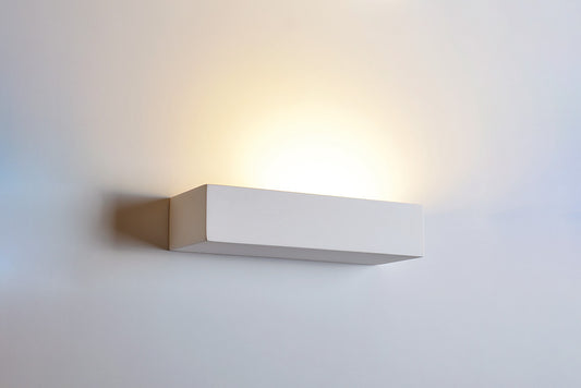 INDOOR DECORATIVE PAINTABLE GYPSUM LAMIA WALL LIGHT IP20 FOR 1 X E14 MAX 40W WHITE INTEGRAL - ILDEC012