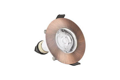 EVOFIRE FIRE RATED DOWNLIGHT 70MM CUTOUT IP65 COPPER ROUND +GU10 HOLDER INTEGRAL - ILDLFR70D047