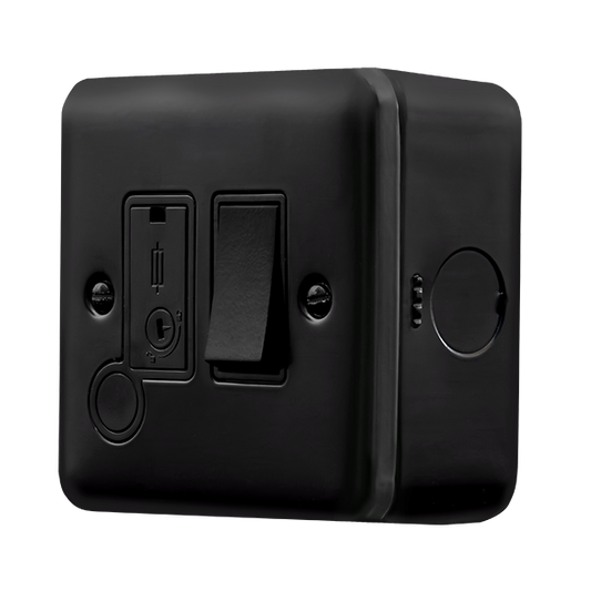 13A Double Pole Switched Fused Connection Unit With Optional Flex Outlet & LED - Click MetalClad Pro Range