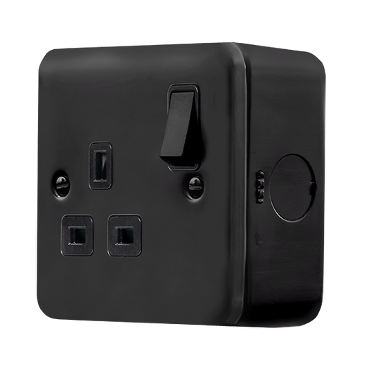 13A 1 Gang Double Pole Switched Socket Outlet - Click MetalClad Pro Range