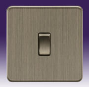 1G 2-way switch- Screwless- Antique Brass