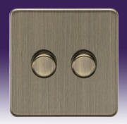 2G 2-way Intelligent Dimmer- Screwless- Antique Brass