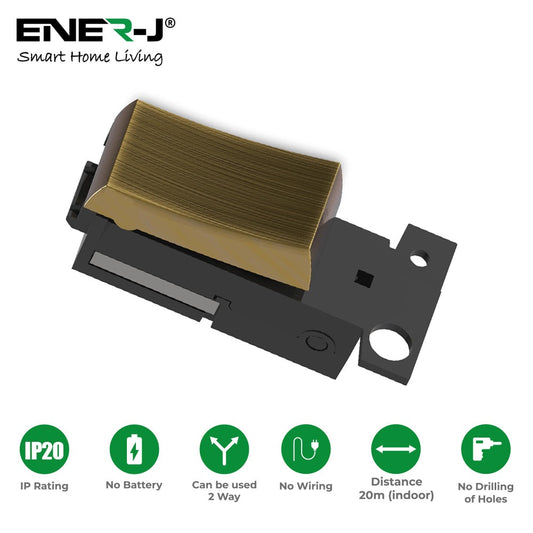 EnerJ Wireless Switch- Click mode- Antique Brass