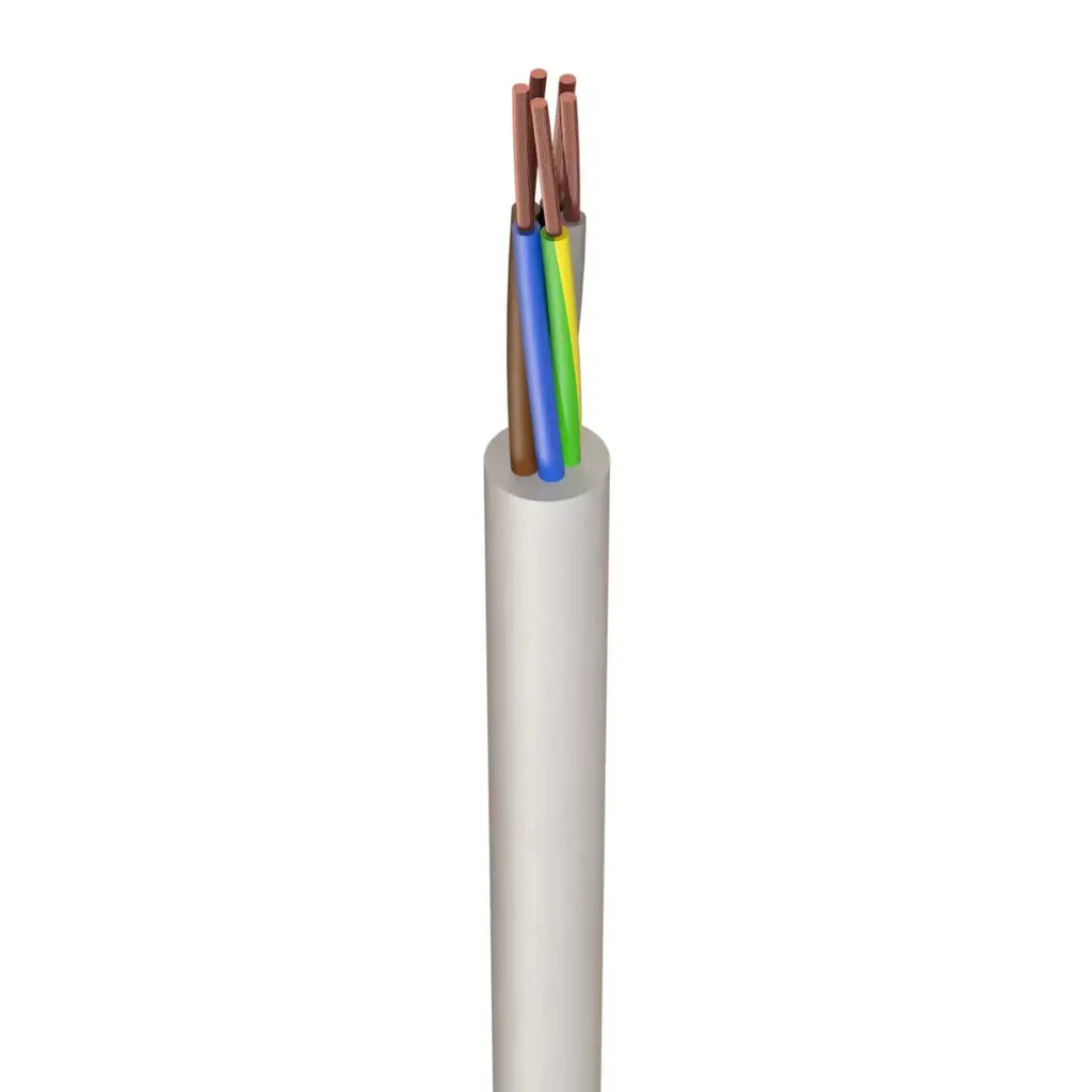 3185Y 1.0mm² PVC Round Flexible Cable White