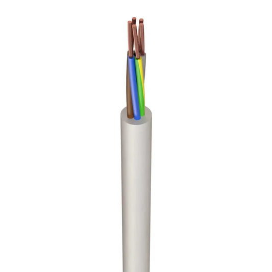 3185Y 1.0mm² PVC Round Flexible Cable White