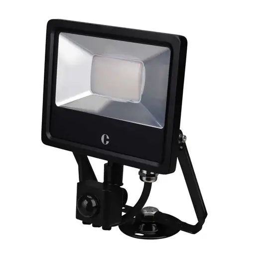 Collingwood 30W LED Tri-Colour Floodlight with PIR Black FL03BPCS