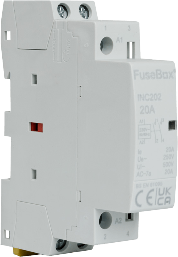 Fusebox 20A 2P N/O INST CONT 230V (18mm) INC202