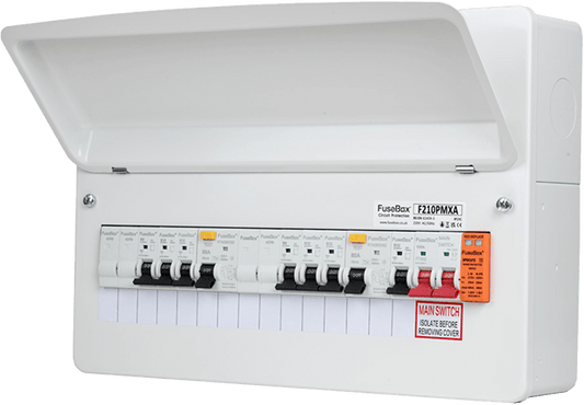 Fusebox DUAL RCD 10WAY T2 2x 80A 30MA TYPE A (INC 6 MCBs) F210PMXA