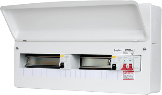 Fusebox DUAL RCD 17 WAY 2x 80A 30MA TYPE A F2017DA