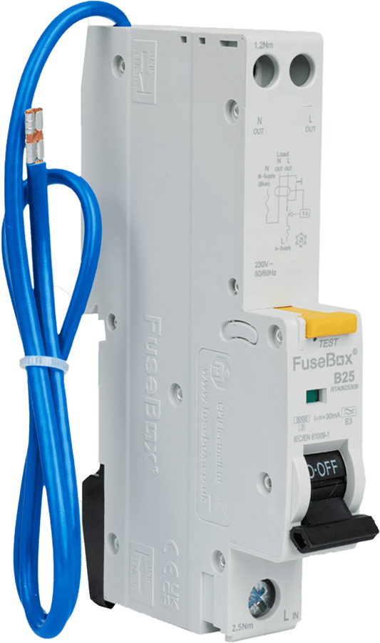 Fusebox TYPE A 25A 30mA B CURVE RCBO RTA062530B
