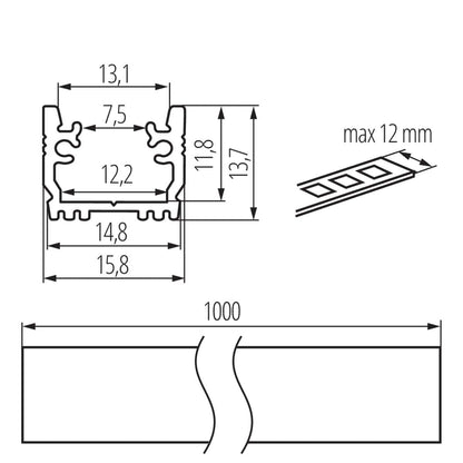 Kanlux Aluminium profile PROFILO G 26558