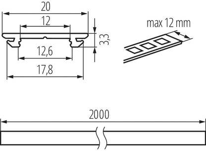 Kanlux Aluminium profile PROFILO H 26561