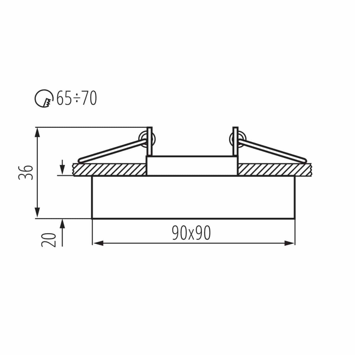 Kanlux Ceiling-mounted spotlight fitting MORTA B 22110