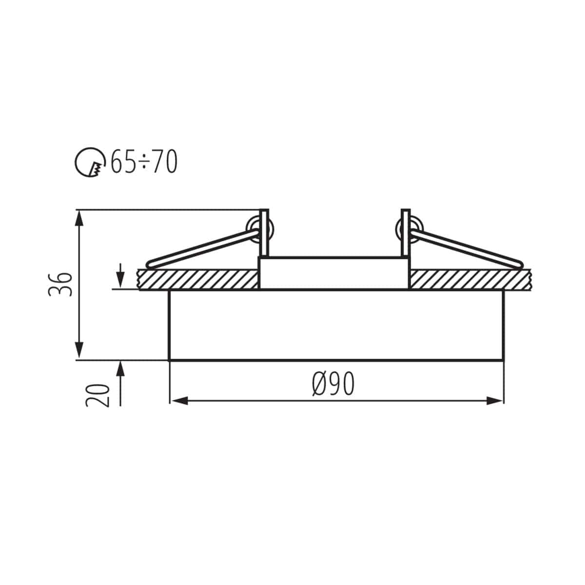 Kanlux Ceiling-mounted spotlight fitting MORTA B 22116