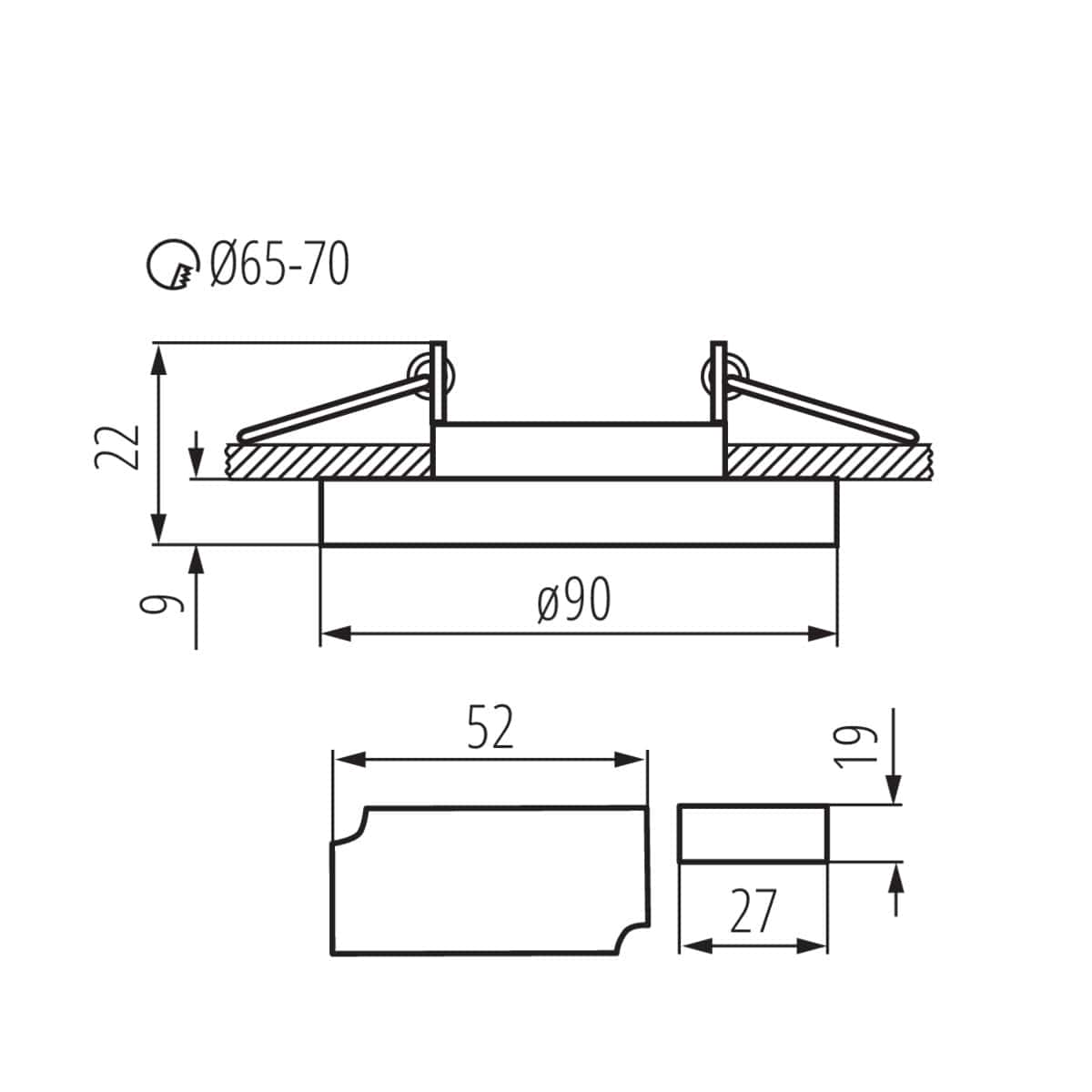 Kanlux Ceiling-mounted spotlight fitting SOREN 24410