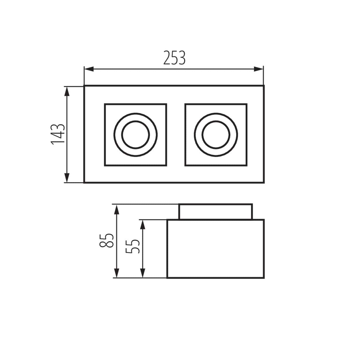 Kanlux Ceiling-mounted spotlight fitting STOBI 26832