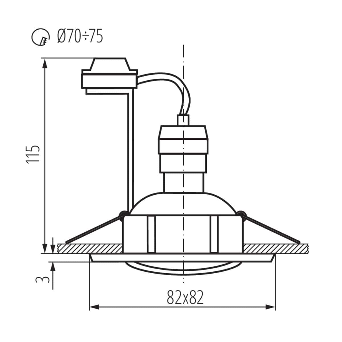 Kanlux Ceiling-mounted spotlight fitting TESON 7371