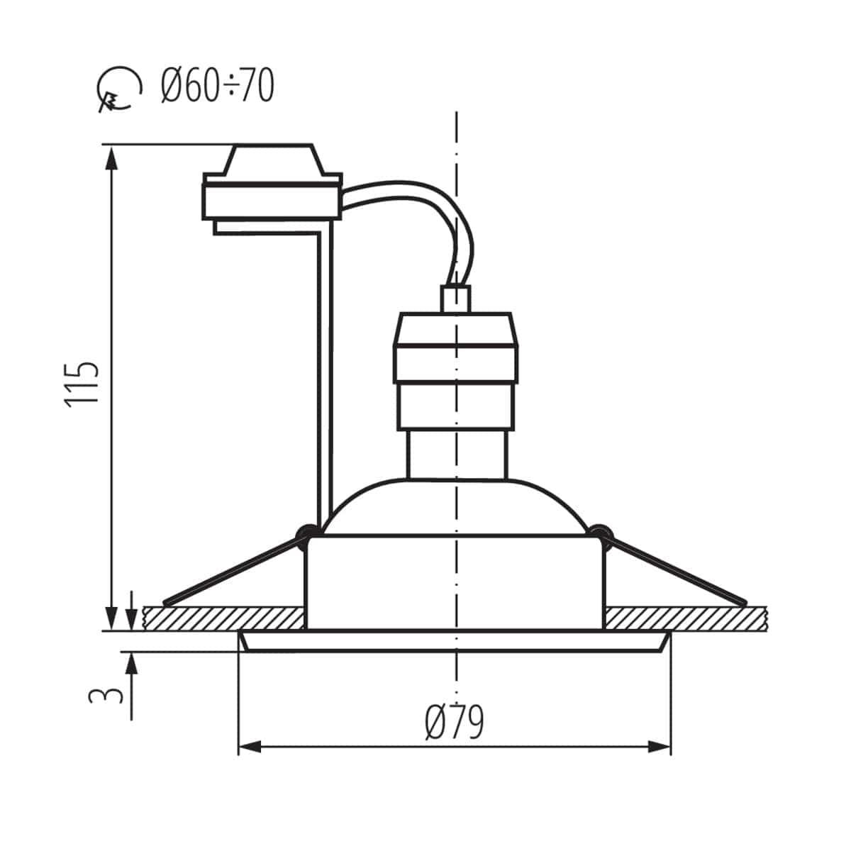 Kanlux Ceiling-mounted spotlight fitting TESON 7372