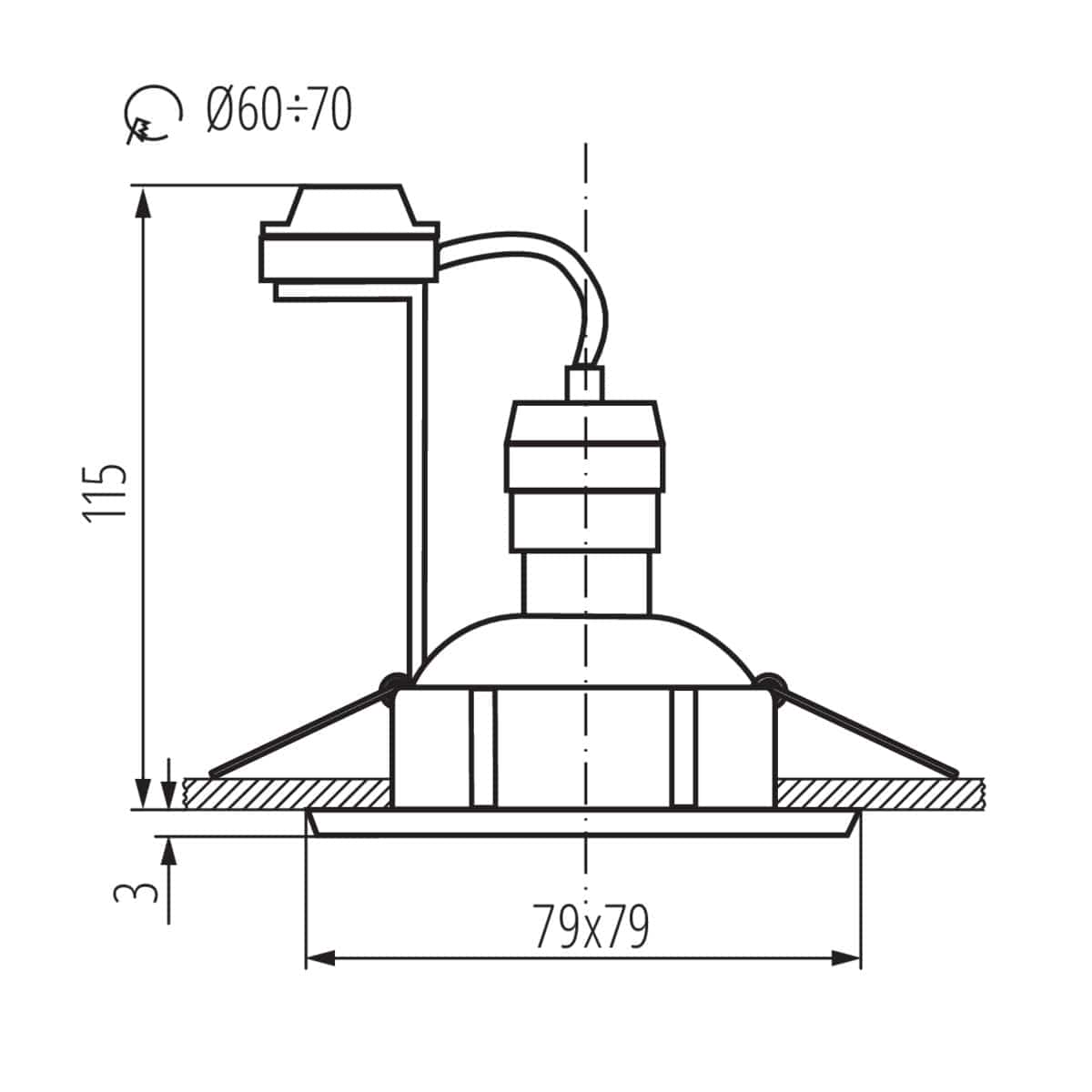 Kanlux Ceiling-mounted spotlight fitting TESON 7373