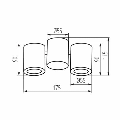 Kanlux Ceiling-mounted Twin Spotlight Fitting White 32953