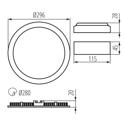 Kanlux Downlight fitting ROUNDA V2LED 27220
