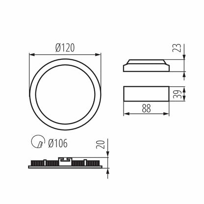 Kanlux Downlight fitting ROUNDA V2LED 27221