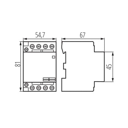 Kanlux Modular contactor, 230 VAC control voltage KMC 23254