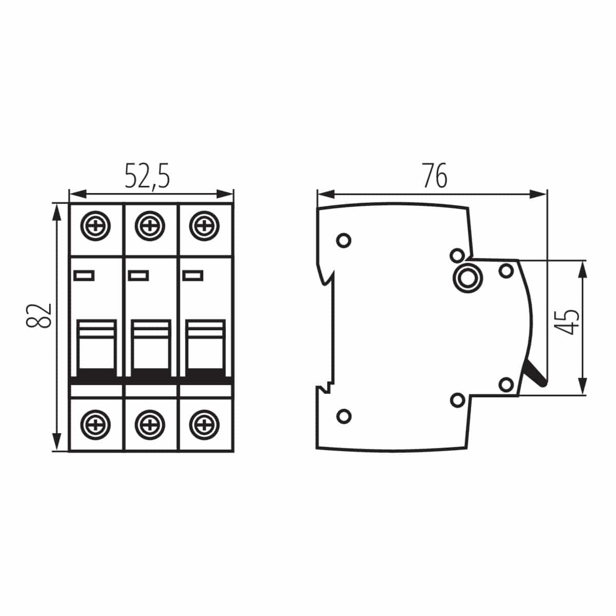 Kanlux Overcurrent circuit breaker, 3P KMB6 23155