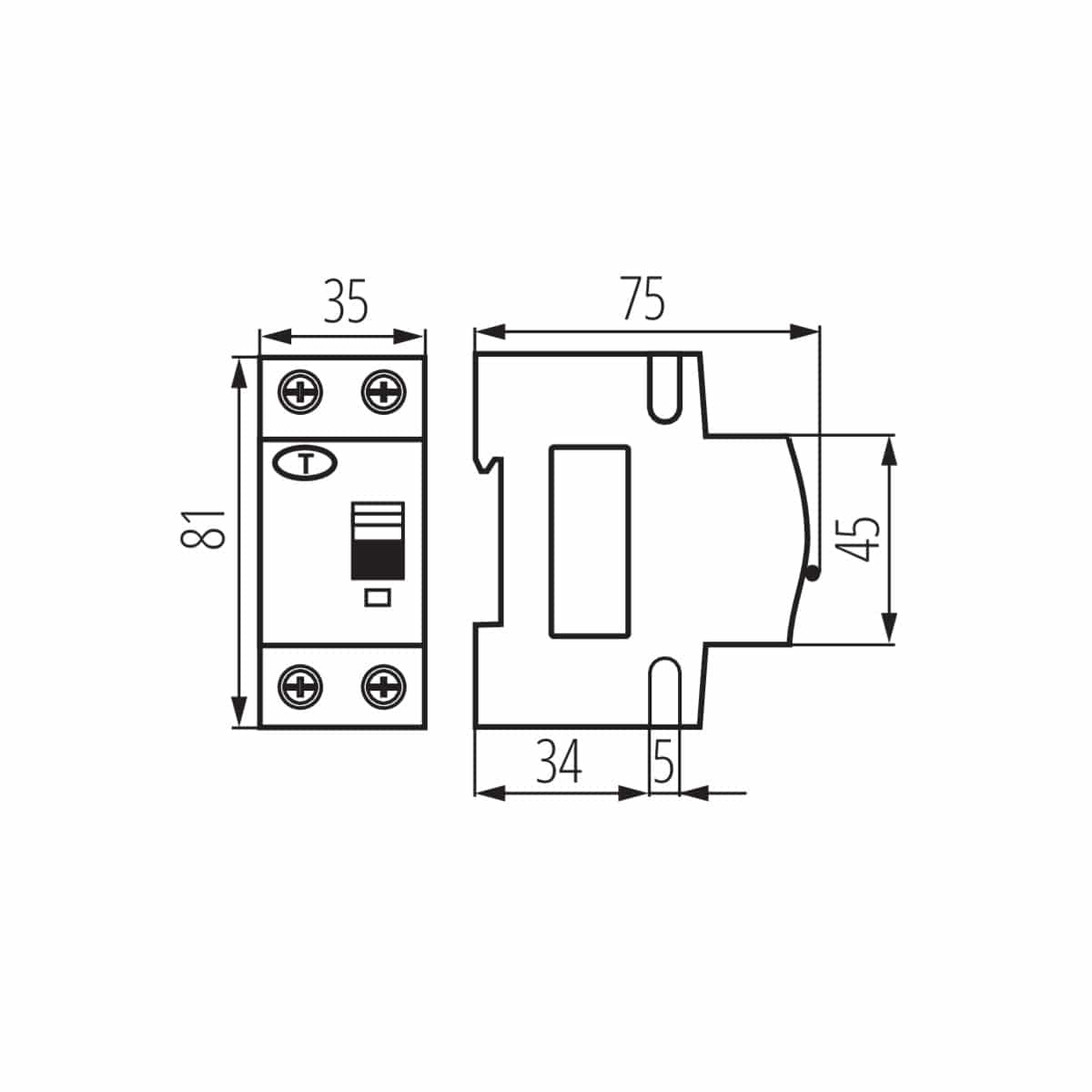 Kanlux Residual-current circuit breaker with overcurrent module, 6kA, 2P KRO6 23210