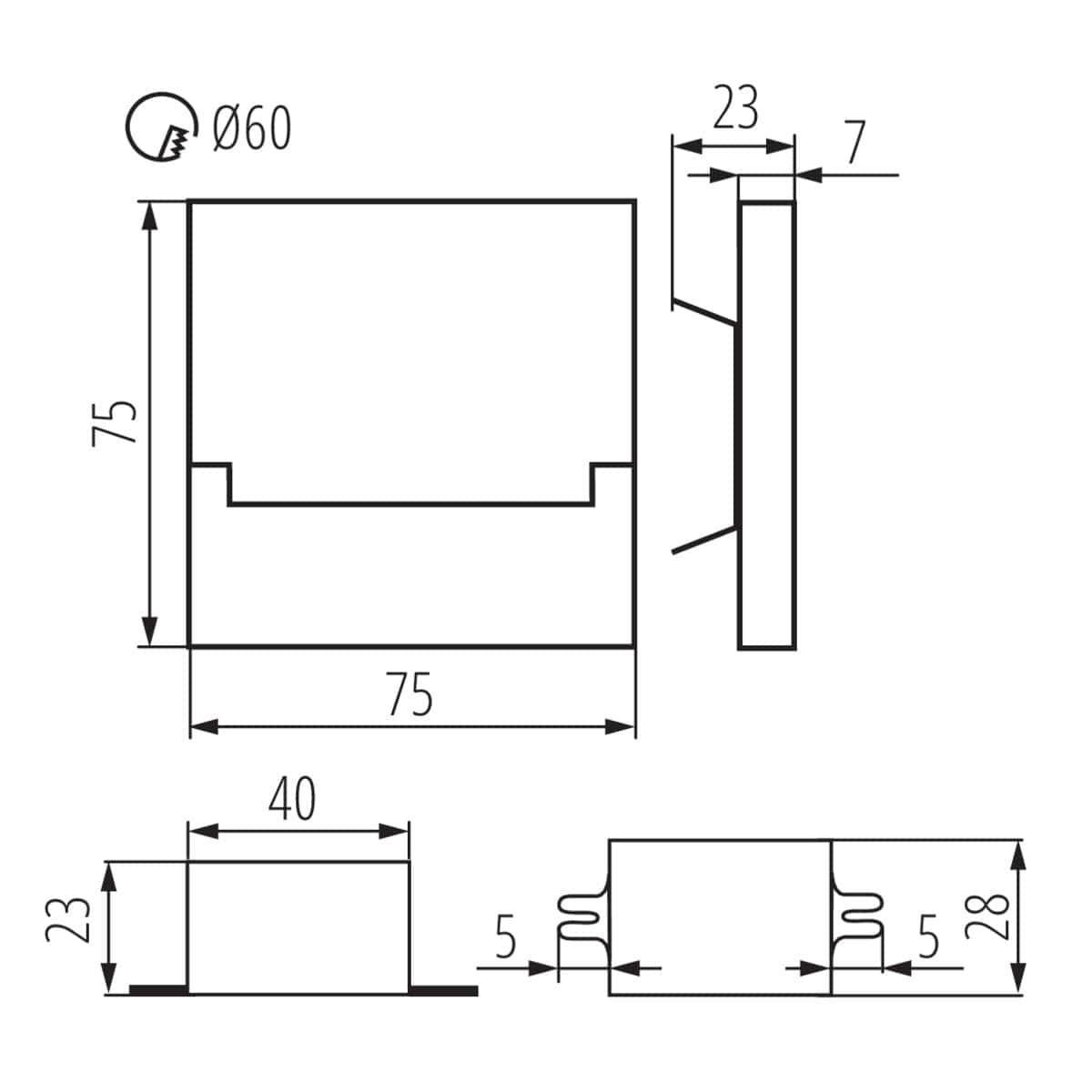 Kanlux Staircase LED light fitting SABIK 23802