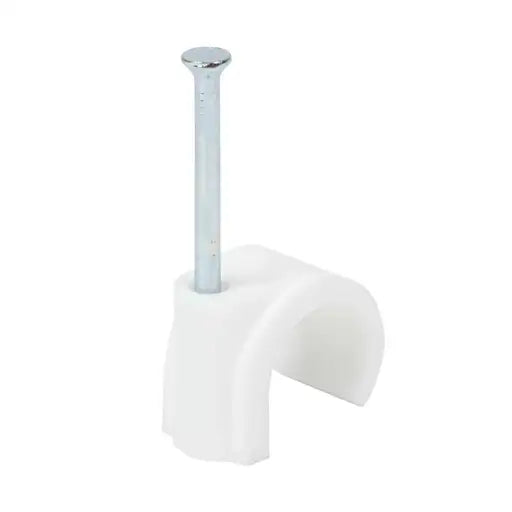 9mm ROUND WHITE CABLE CLIP 100