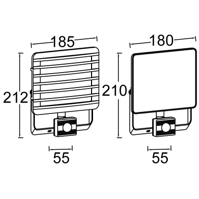 TEC30 Floodlight, TEC30 PIR LED 5000K IP54, c/w Louvre 7800914012